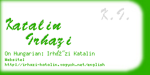 katalin irhazi business card